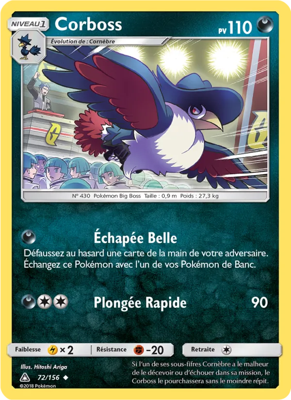 Carte Pokémon Corboss de l'extension Ultra-Prisme