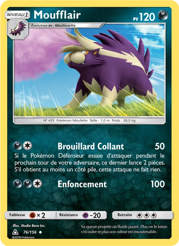 Carte Pokémon Moufflair de l'extension Ultra-Prisme