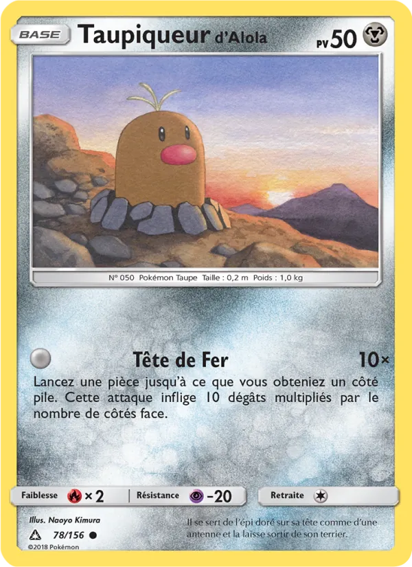 Carte Pokémon Taupiqueur d’Alola de l'extension Ultra-Prisme