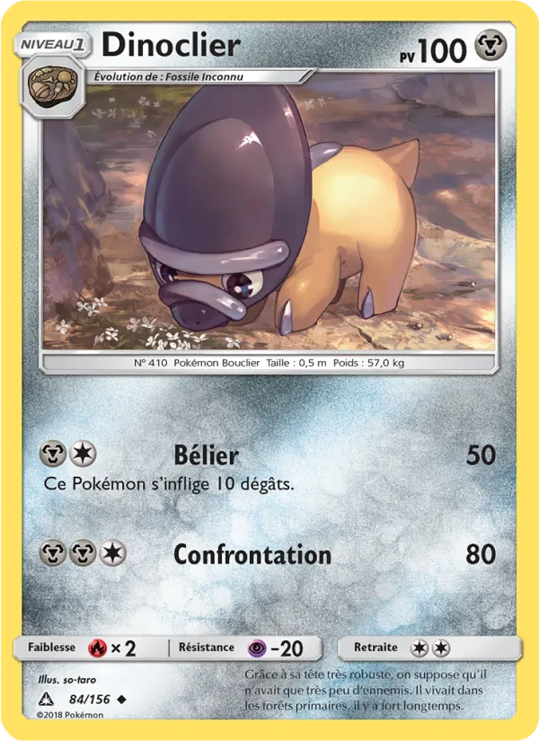 Carte Pokémon Dinoclier de l'extension Ultra-Prisme