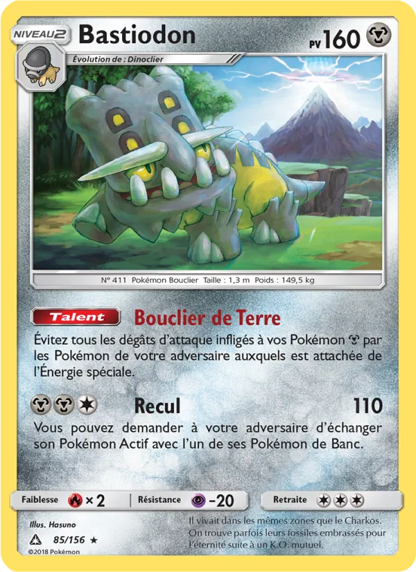Carte Pokémon Bastiodon de l'extension Ultra-Prisme