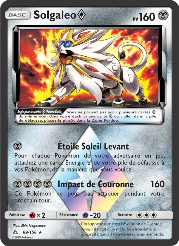 Carte Pokémon Solgaleo ◇ de l'extension Ultra-Prisme
