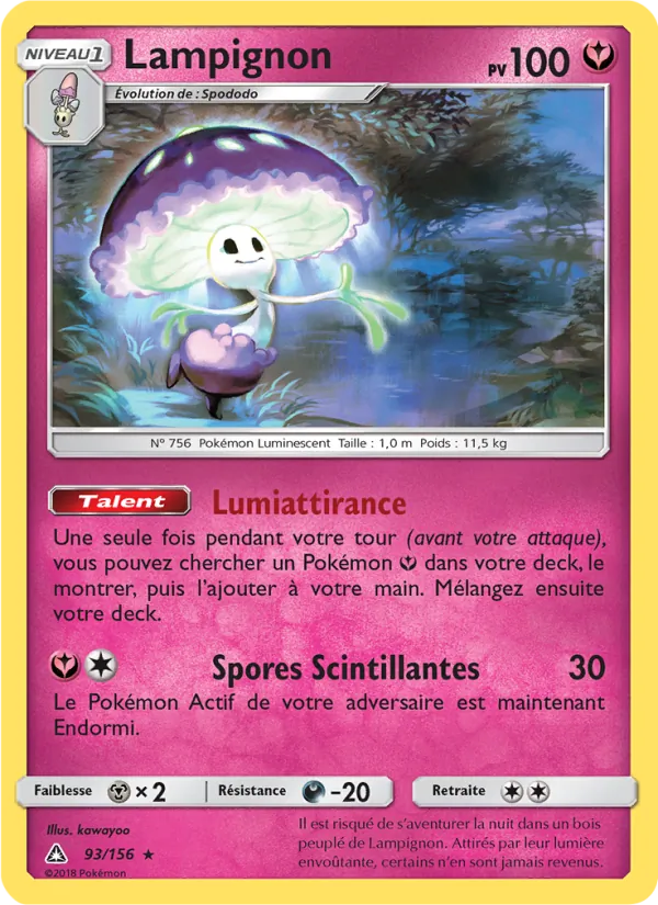 Carte Pokémon Lampignon de l'extension Ultra-Prisme