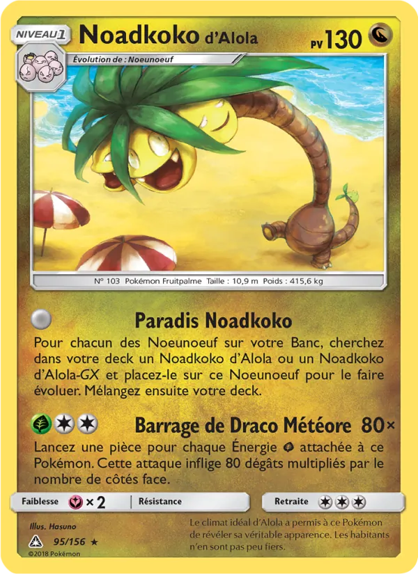 Carte Pokémon Noadkoko d’Alola de l'extension Ultra-Prisme