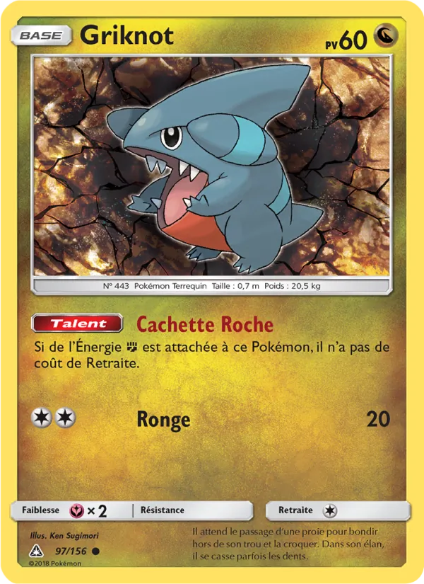 Carte Pokémon Griknot de l'extension Ultra-Prisme