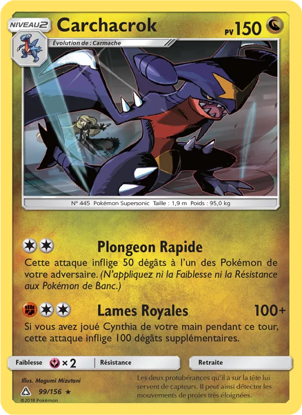 Carte Pokémon Carchacrok de l'extension Ultra-Prisme