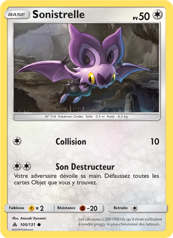 Carte Pokémon Sonistrelle de l'extension Lumière Interdite