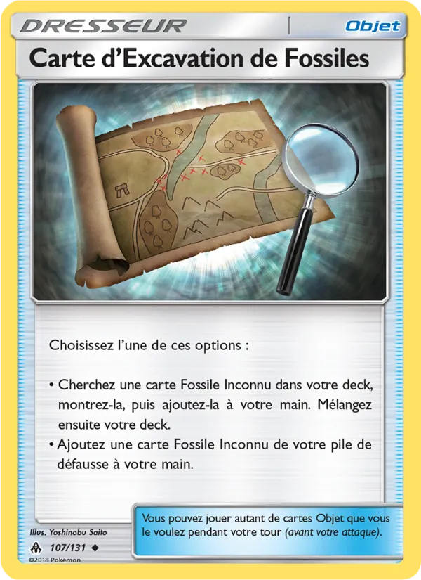Carte Pokémon Carte d’Excavation de Fossiles de l'extension Lumière Interdite