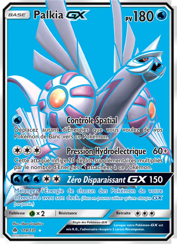 Carte Pokémon Palkia GX de l'extension Lumière Interdite