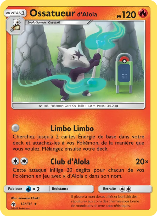 Carte Pokémon Ossatueur d’Alola de l'extension Lumière Interdite