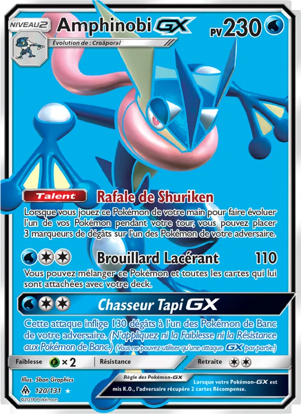 Carte Pokémon Amphinobi GX de l'extension Lumière Interdite