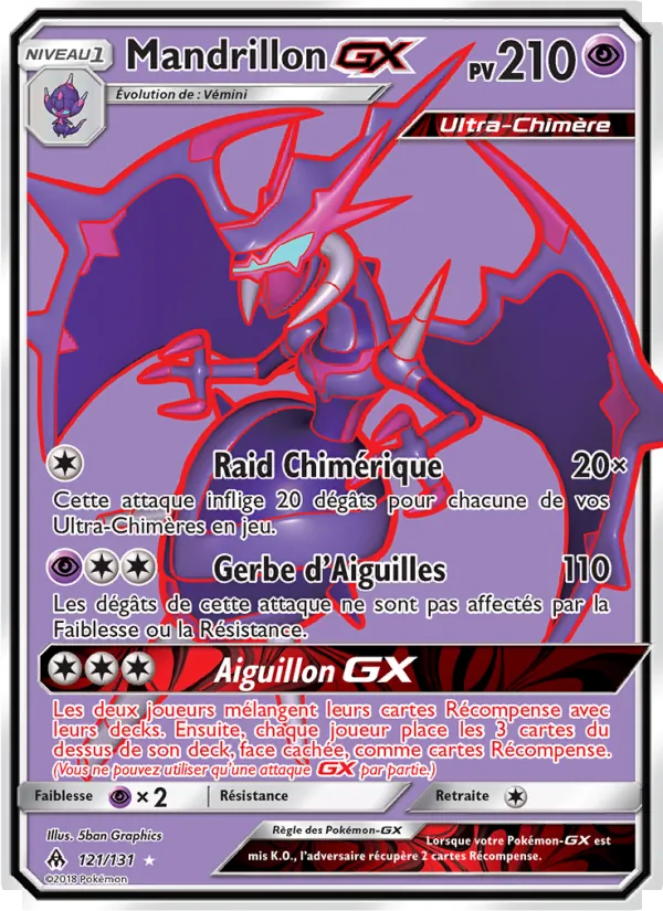 Carte Pokémon Mandrillon GX de l'extension Lumière Interdite