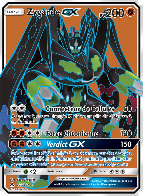 Carte Pokémon Zygarde GX de l'extension Lumière Interdite