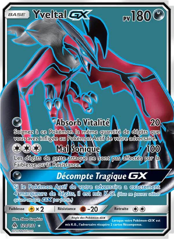 Carte Pokémon Yveltal GX de l'extension Lumière Interdite