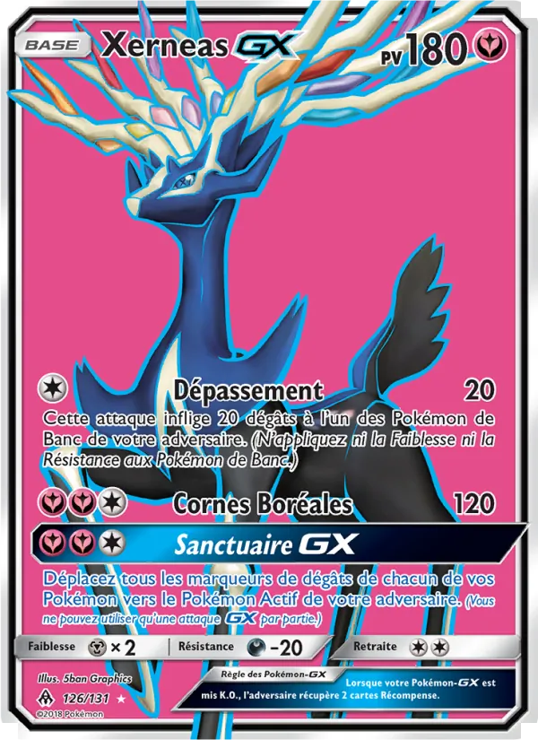 Carte Pokémon Xerneas GX de l'extension Lumière Interdite