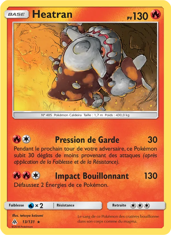Carte Pokémon Heatran de l'extension Lumière Interdite