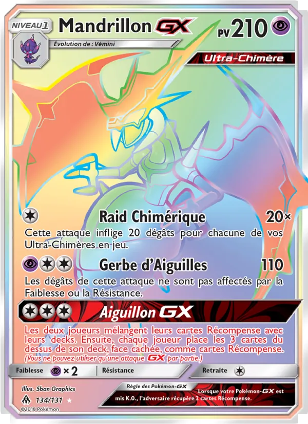 Carte Pokémon Mandrillon GX de l'extension Lumière Interdite