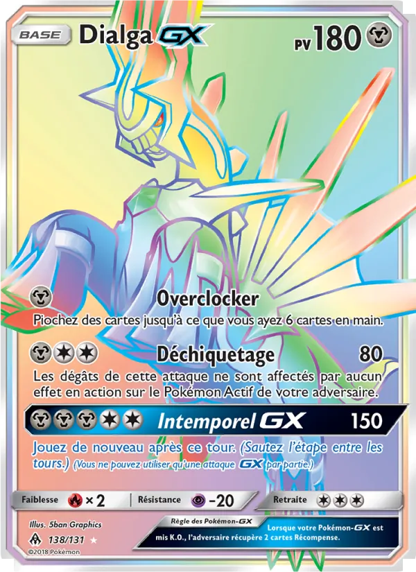 Carte Pokémon Dialga GX de l'extension Lumière Interdite