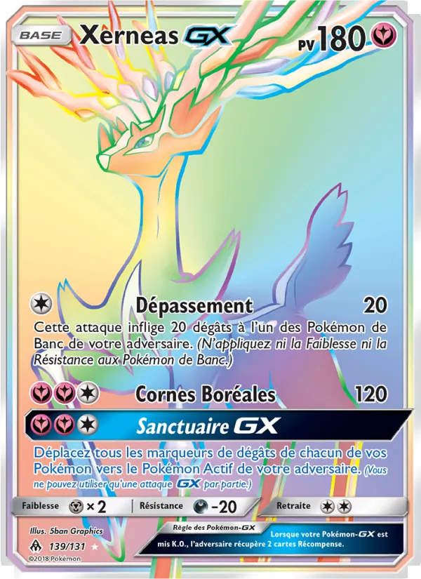 Carte Pokémon Xerneas GX de l'extension Lumière Interdite