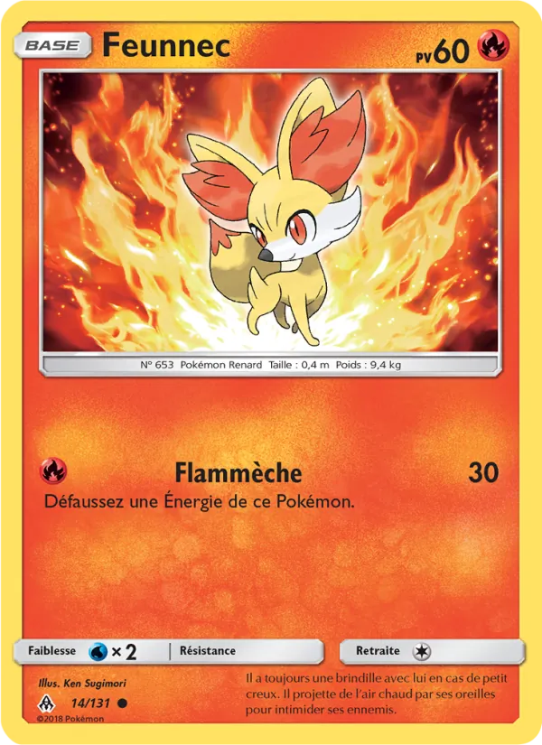 Carte Pokémon Feunnec de l'extension Lumière Interdite