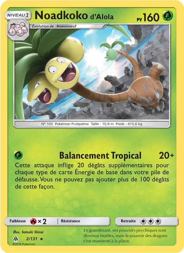 Carte Pokémon Noadkoko d’Alola de l'extension Lumière Interdite