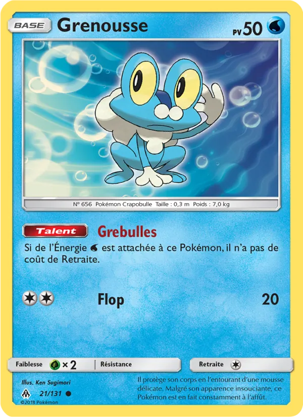 Carte Pokémon Grenousse de l'extension Lumière Interdite