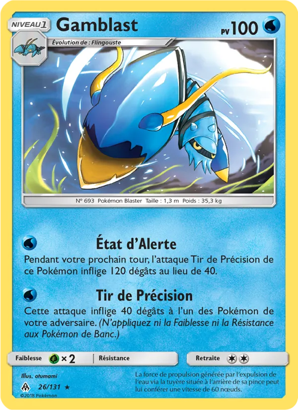 Carte Pokémon Gamblast de l'extension Lumière Interdite