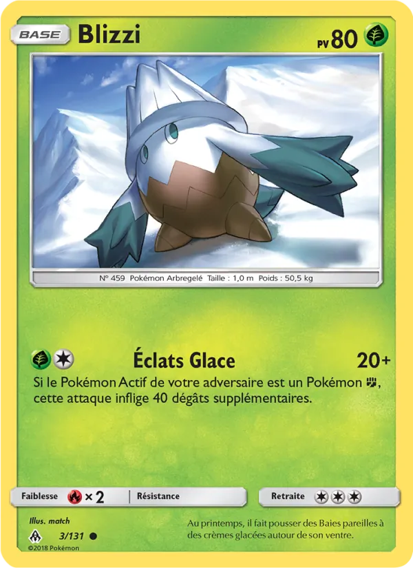 Carte Pokémon Blizzi de l'extension Lumière Interdite