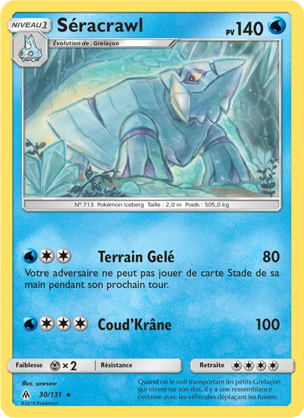 Carte Pokémon Séracrawl de l'extension Lumière Interdite