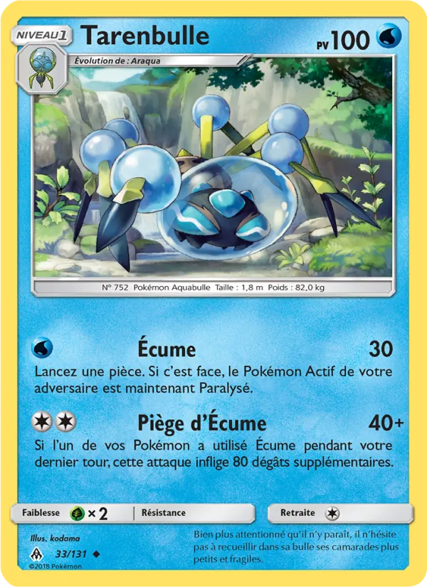 Carte Pokémon Tarenbulle de l'extension Lumière Interdite
