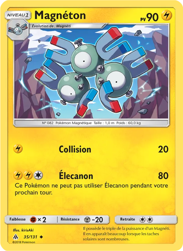 Carte Pokémon Magnéton de l'extension Lumière Interdite