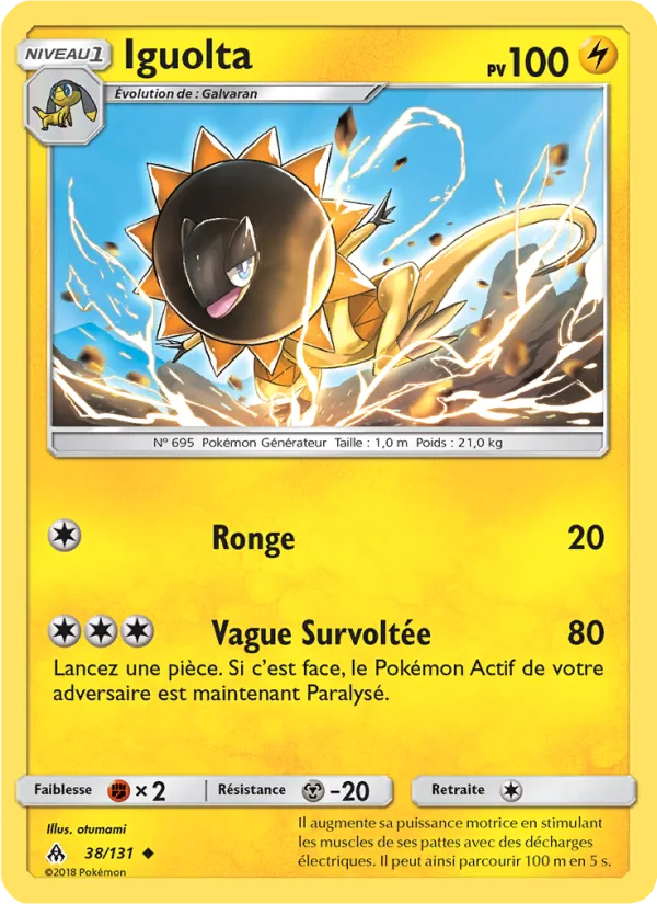 Carte Pokémon Iguolta de l'extension Lumière Interdite