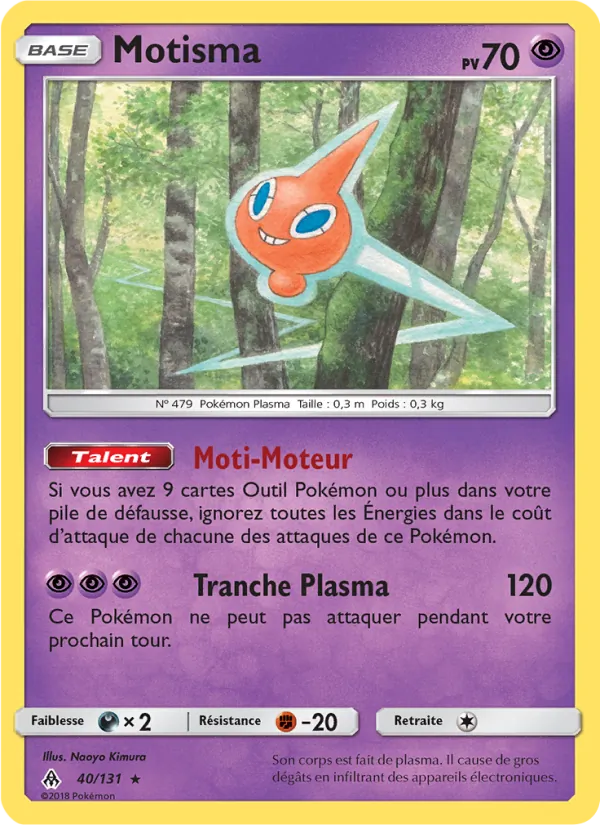 Carte Pokémon Motisma de l'extension Lumière Interdite