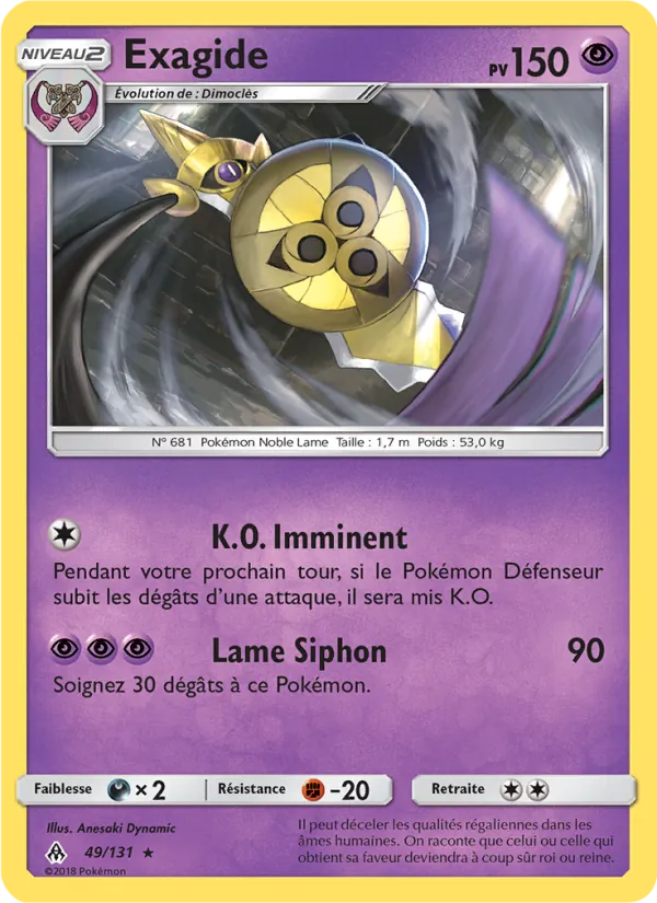 Carte Pokémon Exagide de l'extension Lumière Interdite