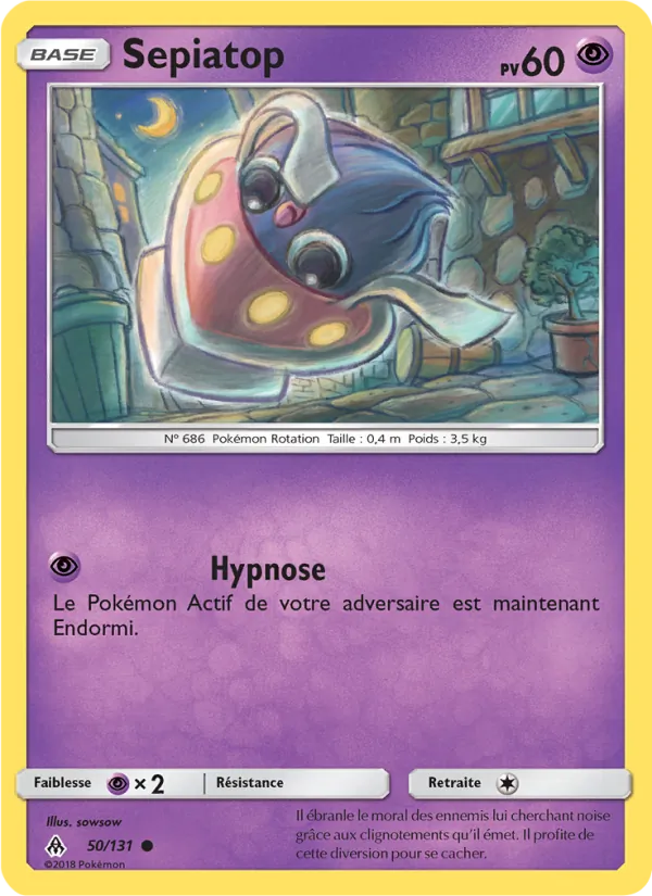 Carte Pokémon Sepiatop de l'extension Lumière Interdite