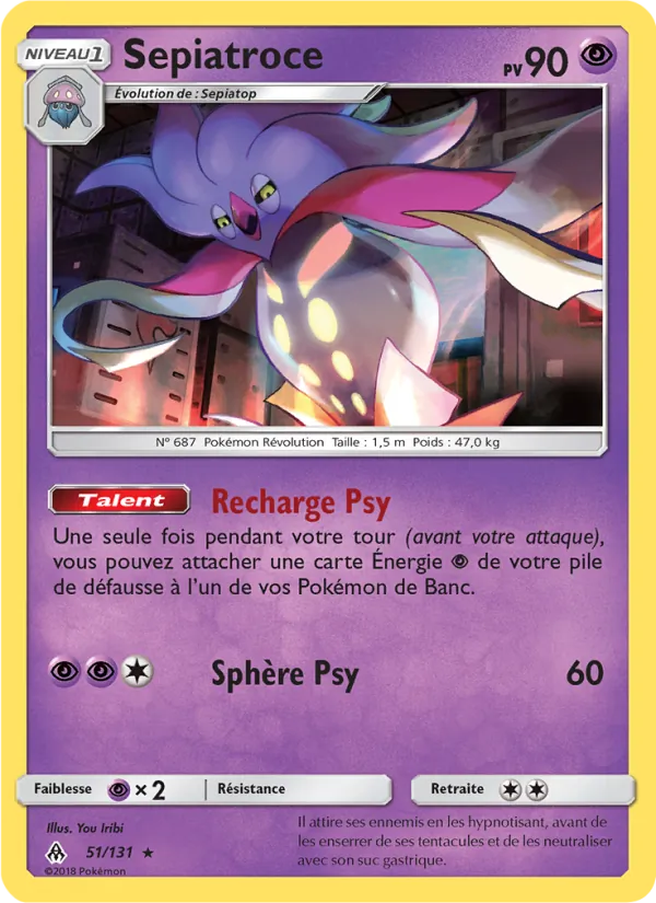 Carte Pokémon Sepiatroce de l'extension Lumière Interdite