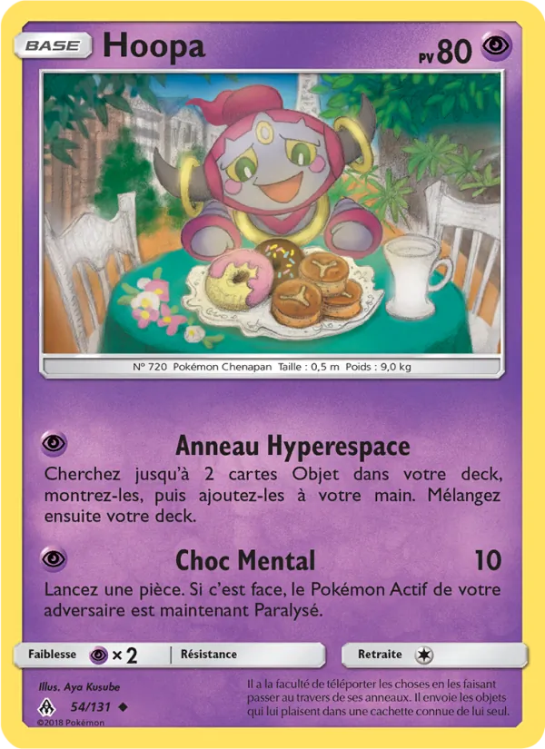 Carte Pokémon Hoopa de l'extension Lumière Interdite