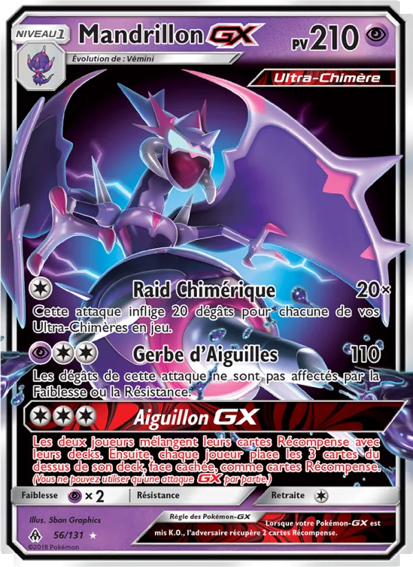 Carte Pokémon Mandrillon GX de l'extension Lumière Interdite