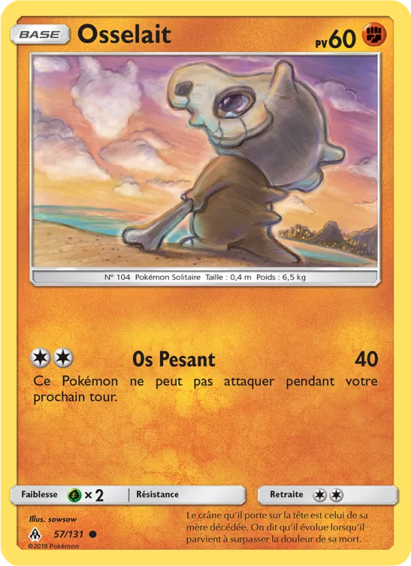 Carte Pokémon Osselait de l'extension Lumière Interdite