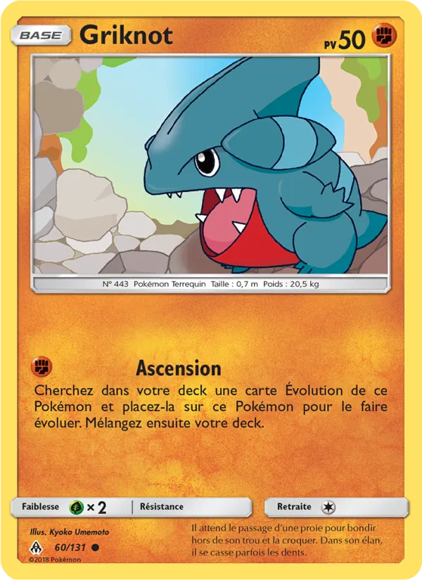 Carte Pokémon Griknot de l'extension Lumière Interdite