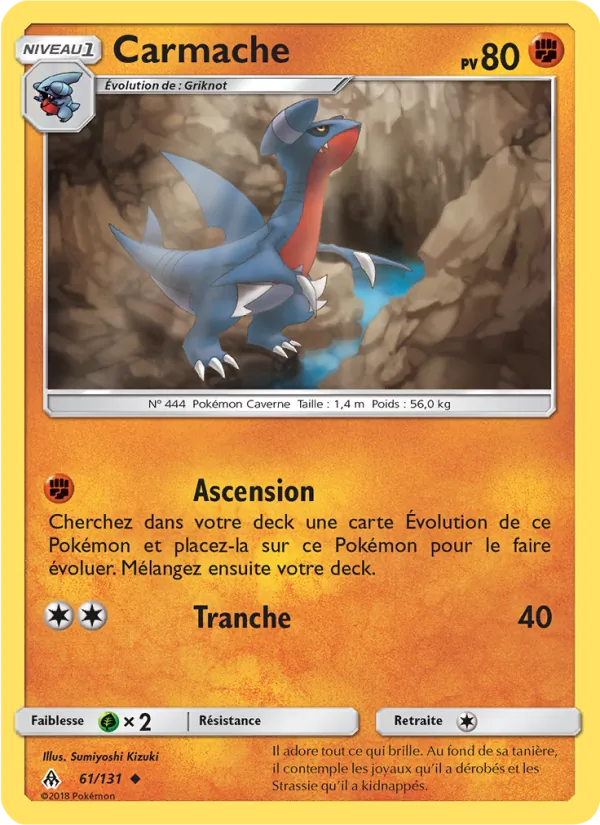 Carte Pokémon Carmache de l'extension Lumière Interdite
