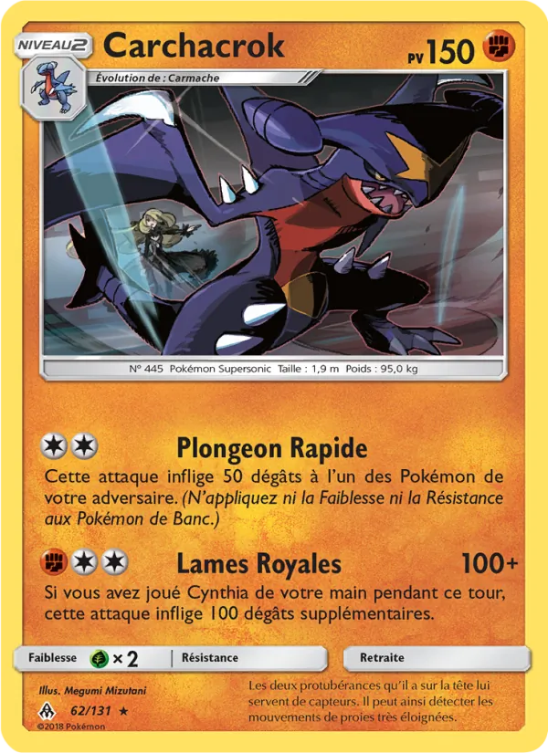 Carte Pokémon Carchacrok de l'extension Lumière Interdite