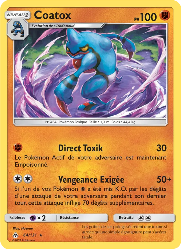 Carte Pokémon Coatox de l'extension Lumière Interdite