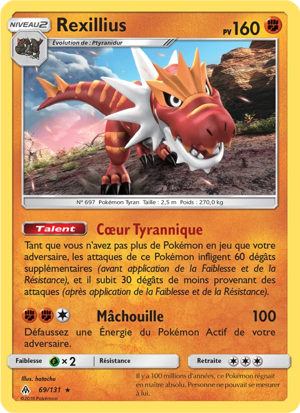 Carte Pokémon Rexillius de l'extension Lumière Interdite