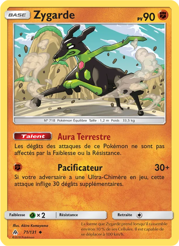 Carte Pokémon Zygarde de l'extension Lumière Interdite
