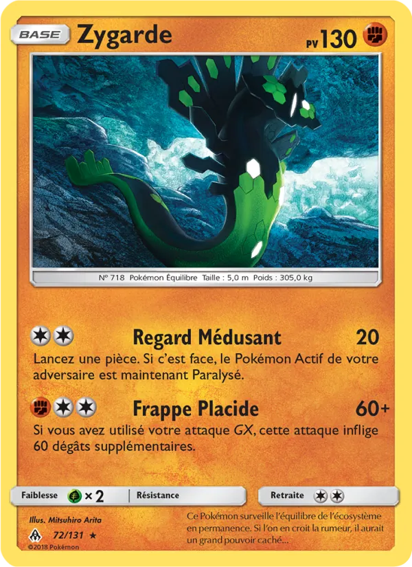 Carte Pokémon Zygarde de l'extension Lumière Interdite
