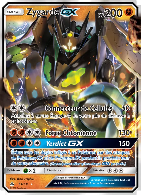 Carte Pokémon Zygarde GX de l'extension Lumière Interdite