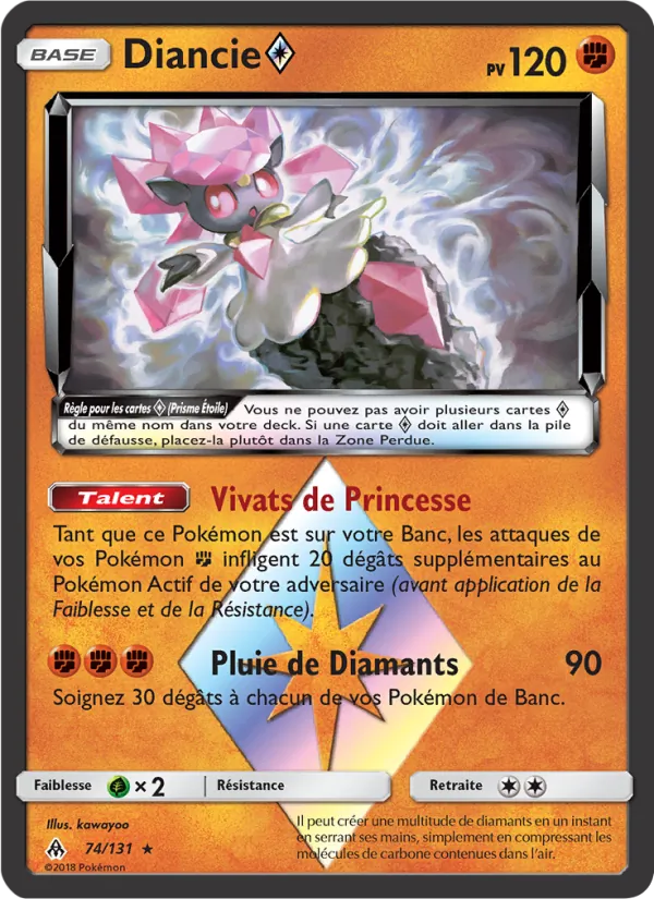 Carte Pokémon Diancie ◇ de l'extension Lumière Interdite