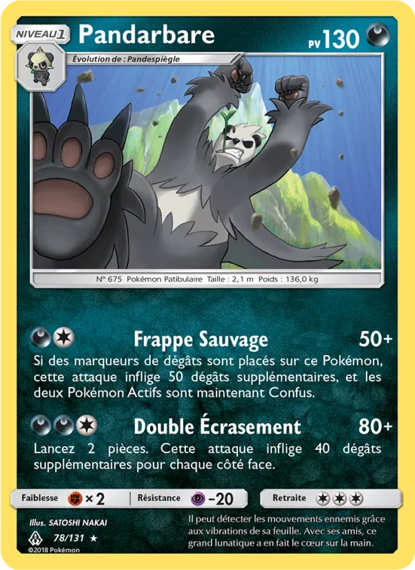 Carte Pokémon Pandarbare de l'extension Lumière Interdite