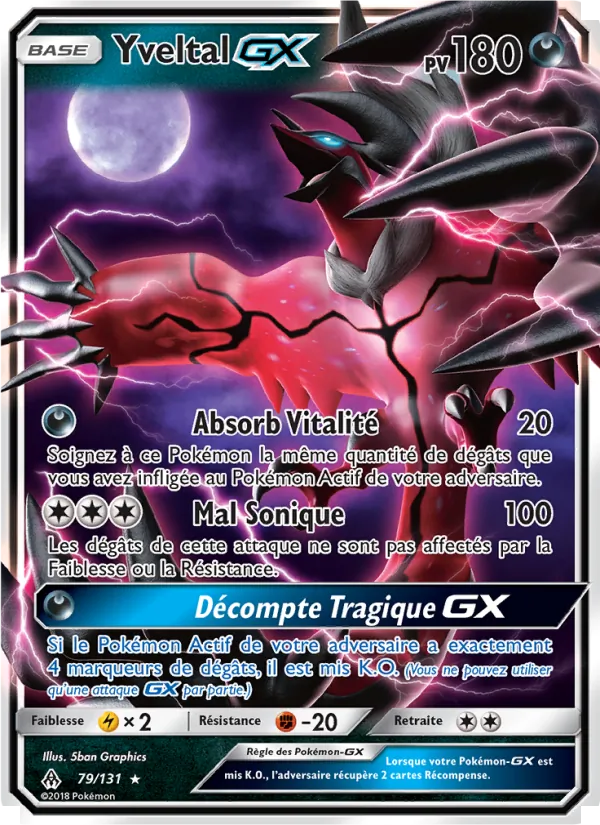 Carte Pokémon Yveltal GX de l'extension Lumière Interdite